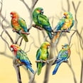 thumbnail image 1 of Parrots Decorative Wooden Clip-on Ornaments of 6 by G. Debrekht - Christmas Decor - 8090013C-S6, 1 of 11