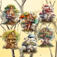 thumbnail image 1 of Tree House Decorative Wooden Clip-on Ornaments Set of 6 by G. Debrekht - Christmas Decor - 8090026C-S6, 1 of 11