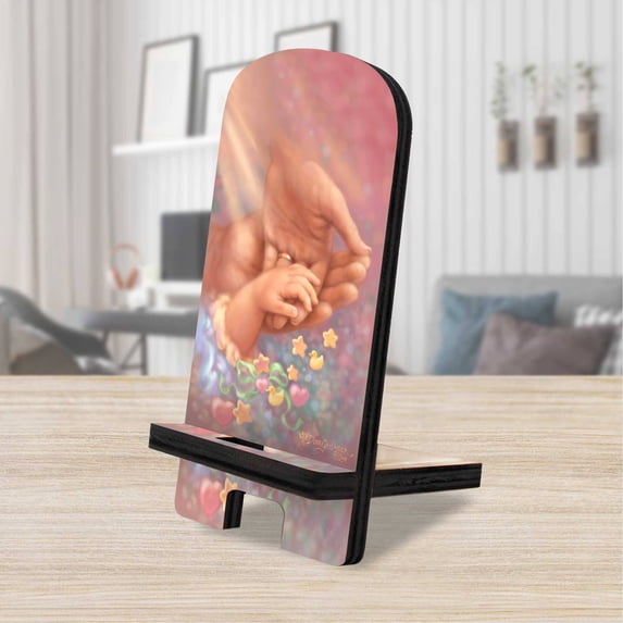 Designocracy 892084-DG 6 x 3 x 3 in. Little Miracle Cell Phone Stand Family Decor with Wood Mobile Holder Organizer