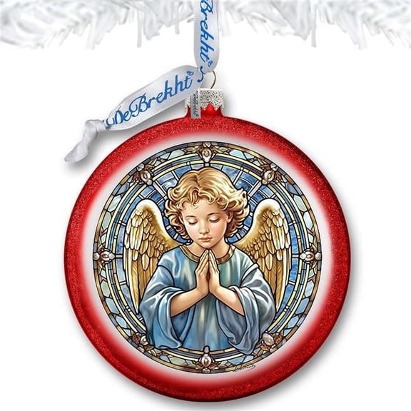 Designocracy 73565C 3 x 3.5 in. Little Angel Ball Glass Ornament Nativity Holiday Decor
