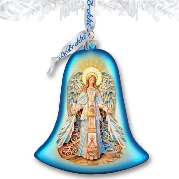 Designocracy 752-041 3 x 3.5 in. Light-bearing Angel Bell Glass Ornament Nativity Holiday Decor