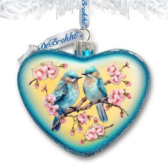 Designocracy 753-014 3 x 3.5 in. Blooming Love Heart Glass Ornament Christmas Decor