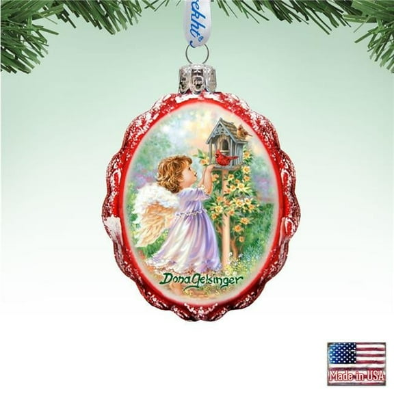 Designocracy 778116-DG 3 x 2 in. Angels Are Near Mercury Glass Ornaments