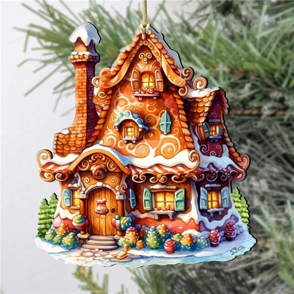 Designocracy 8100191S3 5 x 5.5 x 0.25 in. Fairy Tale Houses Wooden Christmas Decor Ornaments, Set of 3