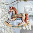 thumbnail image 1 of Designocracy 8100196-3 5 x 5.5 x 0.25 in. Rocking Horse Wooden Christmas Decor Ornaments, 1 of 7