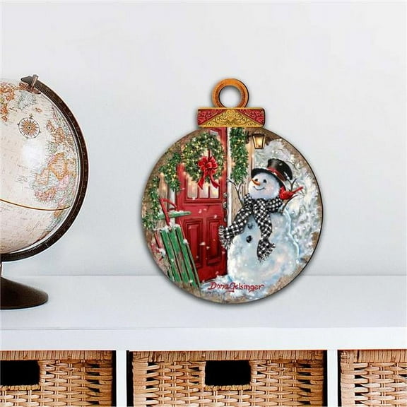 Designocracy 8121127M-DG 12 x 9 in. Winter Arrival Snowman Christmas Outdoor Decor Large Ornaments