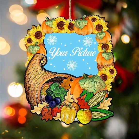 Designocracy 8158905PF-S2 5.5 x 28 in. Give A Thanks Thanksgiving Picture Frame Ornaments - Set of 2