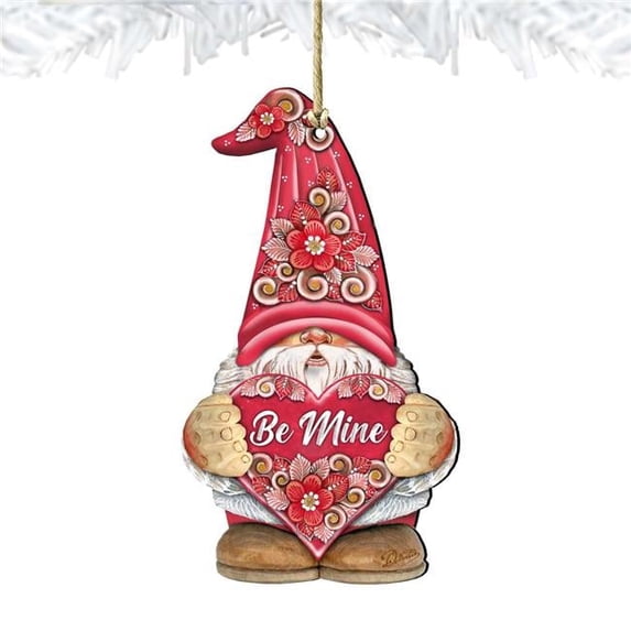 Designocracy 8611019-S2 5 x 5.5 x 0.25 in. Holiday Wooden Be Mine Gnome Home Decor Ornaments, Set of 2