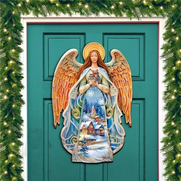 Designocracy 8611021H 24 x 18 in. Blessing Home Angel Holiday Christmas Door Decor