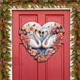 thumbnail image 1 of Designocracy 8611038H 24 x 18 in. Swans Love Holiday Love Kids Family Door Decor, 1 of 11