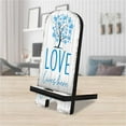 thumbnail image 1 of Designocracy 892062 6 x 3 x 3 in. Love Lives Here Cell Phone Stand Family Decor with Wood Mobile Holder Organizer, 1 of 11