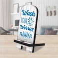 thumbnail image 1 of Designocracy 892065 6 x 3 x 3 in. Worries Away Cell Phone Stand Family Decor with Wood Mobile Holder Organizer, 1 of 11