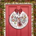 thumbnail image 1 of Designocracy 933118H 18 x 18 in. Welcome Christmas Front Door Wooden Porch Welcome Sign Christmas Decor, 1 of 11