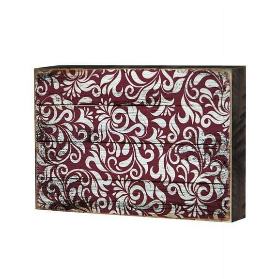 Designocracy 95001-08 Decorative Patterned Rustic Wooden Block Design Graphic Art