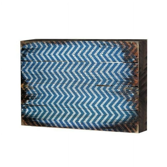 Designocracy 95009-18 Patterned Rustic Wooden Block Design Graphic Art
