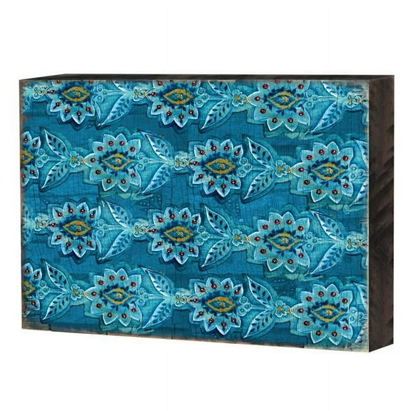 Designocracy 95016-18 Patterned Rustic Wooden Block Design Graphic Art
