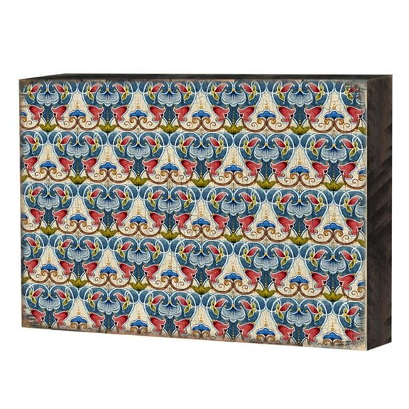 Designocracy 95020-08 6 x 8 in. Patterned Rustic Wooden Block Design Graphic Art