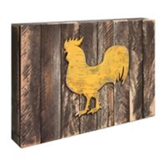 Designocracy 98135-08 Rooster Farmhouse Art on Board Wall Decor