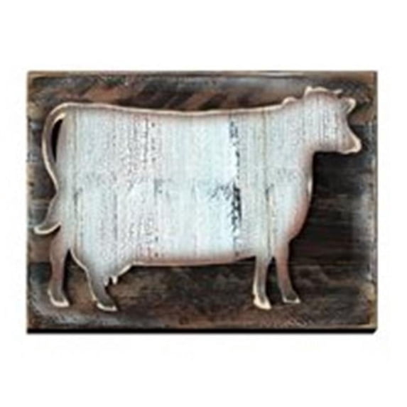 Designocracy 98136-12 Cow Art on Board Wall Decor