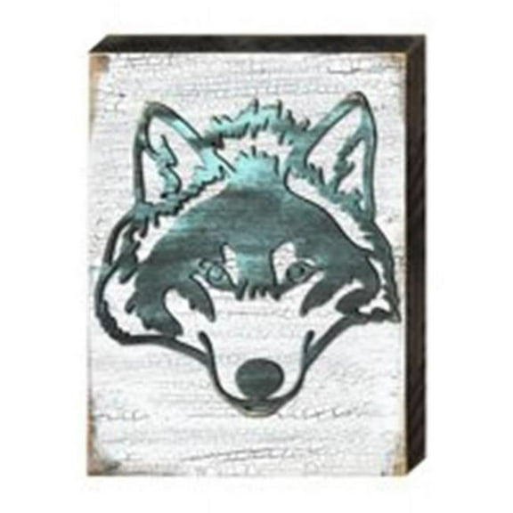 Designocracy 982273-18 Vintage Wolf Face Art on Board Wall Decor