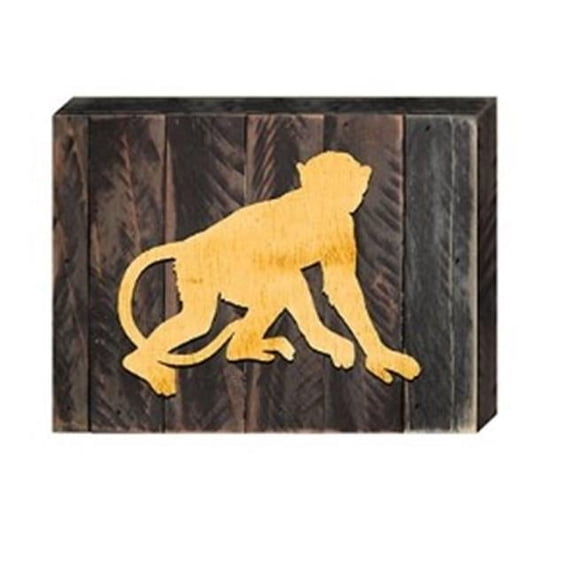 Designocracy 98233-12 Vintage Monkey Art on Board Wall Decor