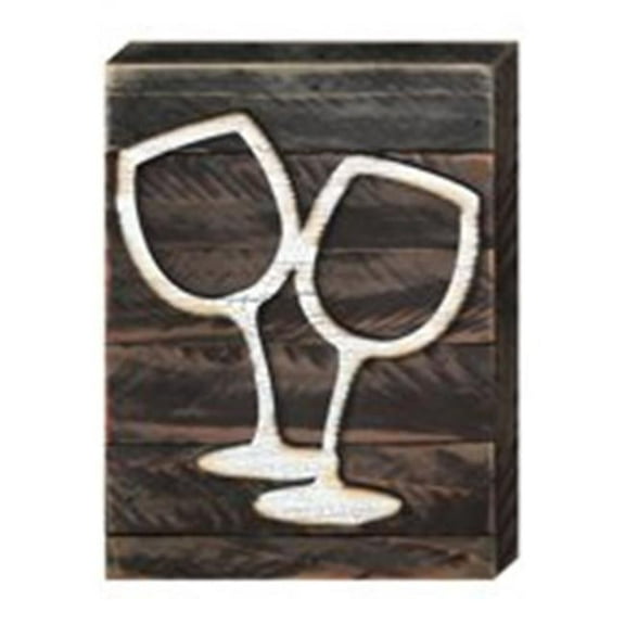 Designocracy 98441-08 Wine Glass Art on Board Wall Decor