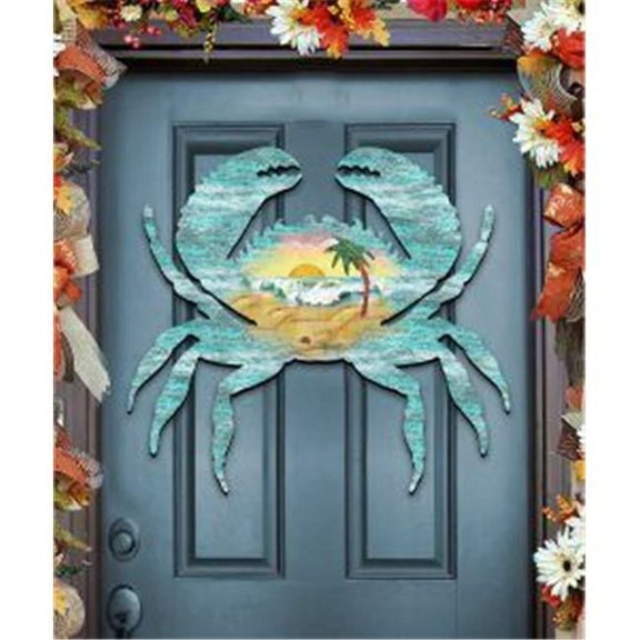 Designocracy 98511-12 Tropical Crab Vintage Art on Board Wall Decor
