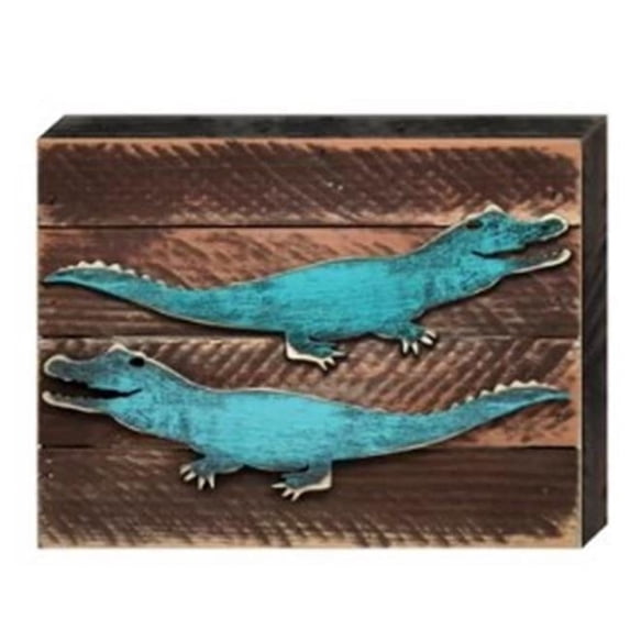 Designocracy 98545-12 Alligator Art on Board Wall Decor