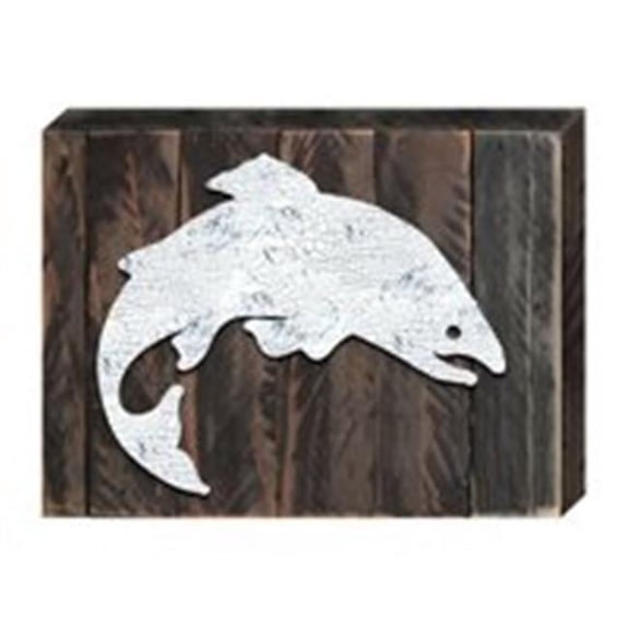 Designocracy 98546-08 Salmon Art on Board Wall Decor