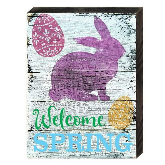Designocracy 98711-12 Welcome Spring Art on Board Wall Decor