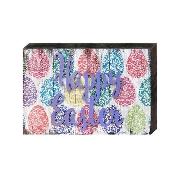 Designocracy 98712-18 Happy Easter Sign Art on Board Wall Decor
