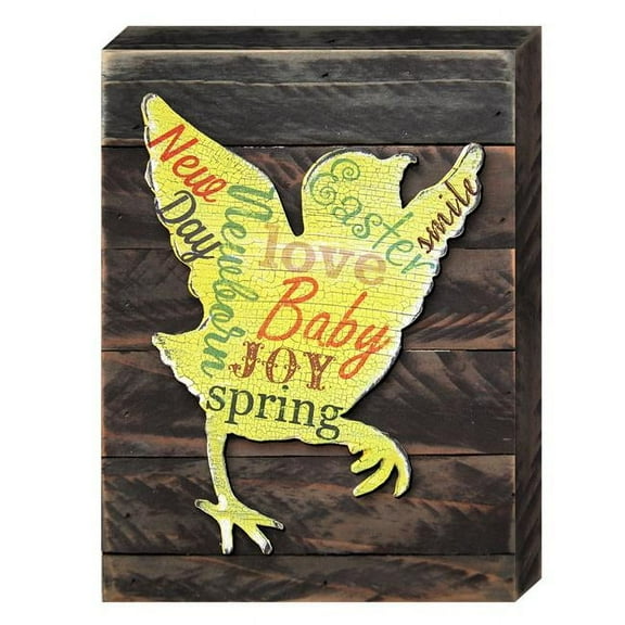 Designocracy 98716-12 Baby Chick Easter Art on Board Wall Decor