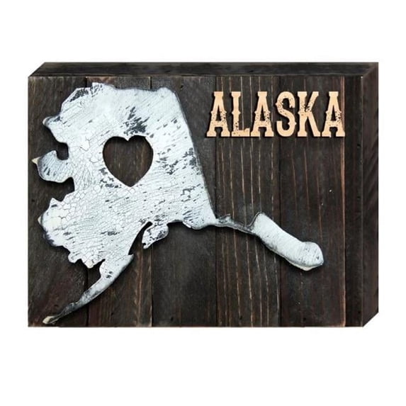 Designocracy 98761-08 I Love Alaska State Art on Board Wall Decor