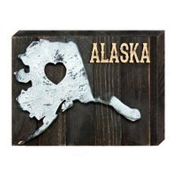 Designocracy 98761-18 I Love Alaska State Art on Board Wall Decor