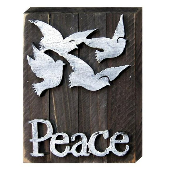 Designocracy 98805-08 White Doves Peace Art on Board Wall Decor