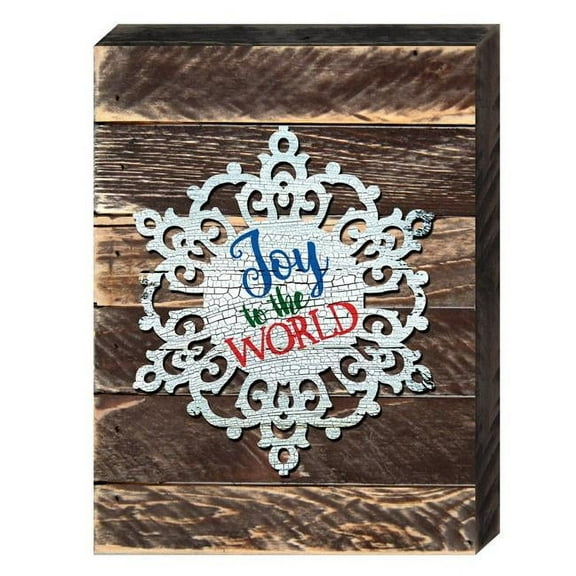 Designocracy 98809-12 Snowflake Let It Snow Quote Vintage Christmas Art on Board Wall Decor