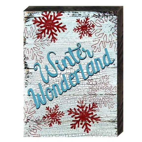 Designocracy 98810-18 Winter Wonderland Quote Vintage Art on Board Wall Decor