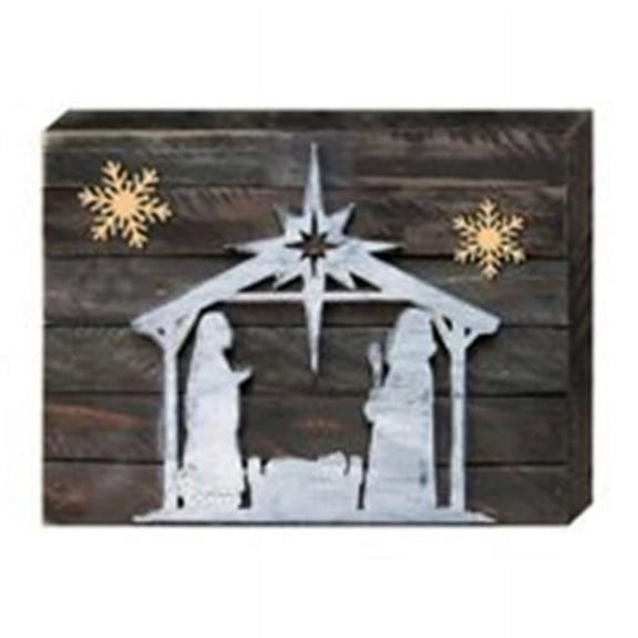 Designocracy 98851-08 Nativity Silhouette Holy Night Quote Art on Board Wall Decor