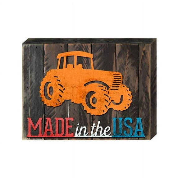 Designocracy 98919-08 Made in the USA Tractor Vintage Art on Board Wall Decor