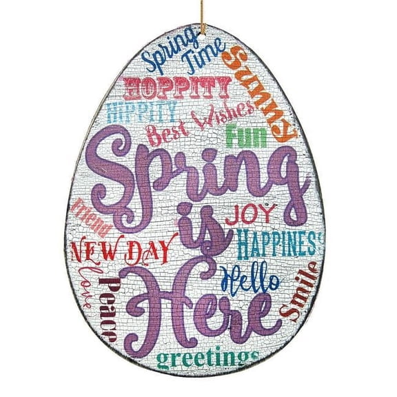 Designocracy 99713-O Spring is Here Egg Wooden Ornament