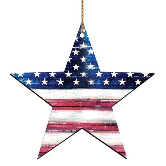 Designocracy 99917-M Patriotic US Star Wooden Magnet Wall Decor