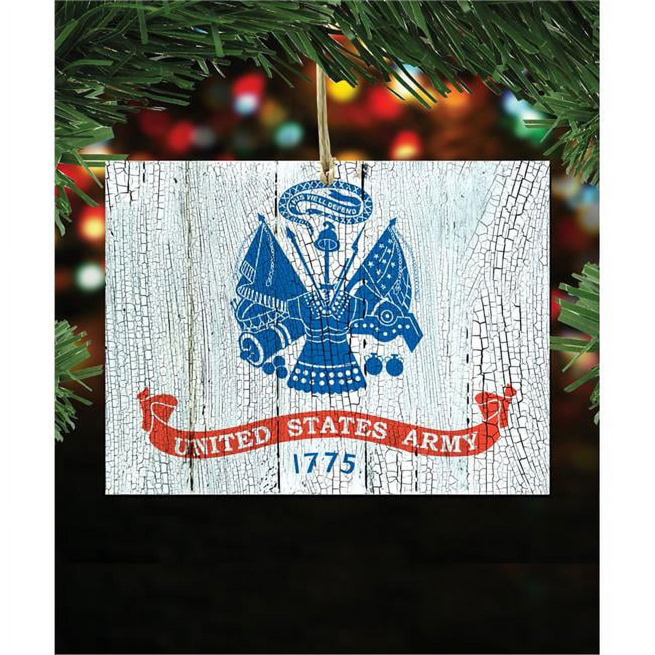 Designocracy 99998AM-O USA Army Wooden Ornament Set of 2 - Walmart.com