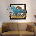 thumbnail image 1 of Designocracy G98159S3-24 Wild Stallions in Frame Rustic Wooden Art, 1 of 1