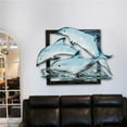 thumbnail image 1 of Designocracy G98519S3-36 Dolphin Pod in Frame Rustic Wooden Art, 1 of 1