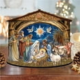 thumbnail image 1 of Designocracy Handcrafted Miniature Village Nativity Scene, 6.5 in Wood, 1 of 9