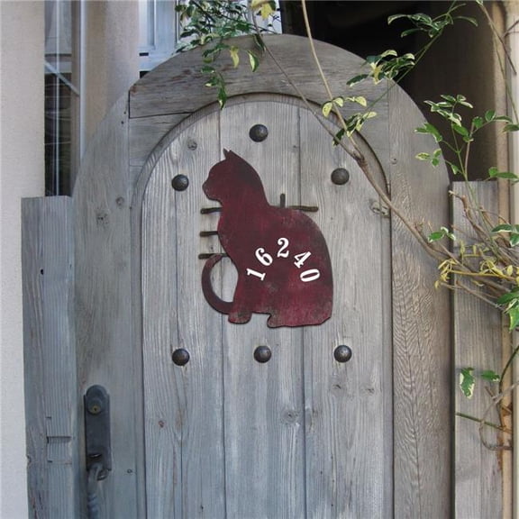Cat Wooden Custom House Number Sign by G. DeBrekht | Pets Dog and Cats D�cor - MA98111