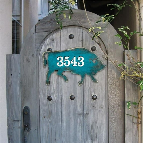 Buffalo Wooden Custom House Number Sign by G. DeBrekht | Nature Wildlife Decor - MA98226