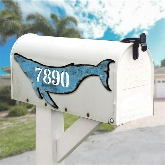 Designocracy MA985163-12 12 in. Whale Coastal Wooden House Number Sign Decor