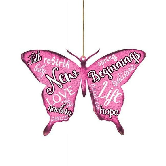 Designocracy Spring Butterfly Rustic Wooden Magnet