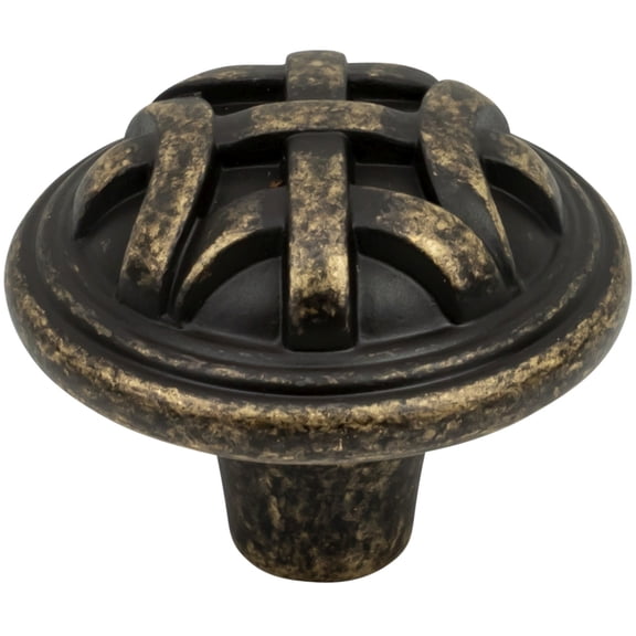 Designperfect DPA10L68KWB Traditional Pack Of (10) 1-1/4" Round Weave Pattern Cabinet